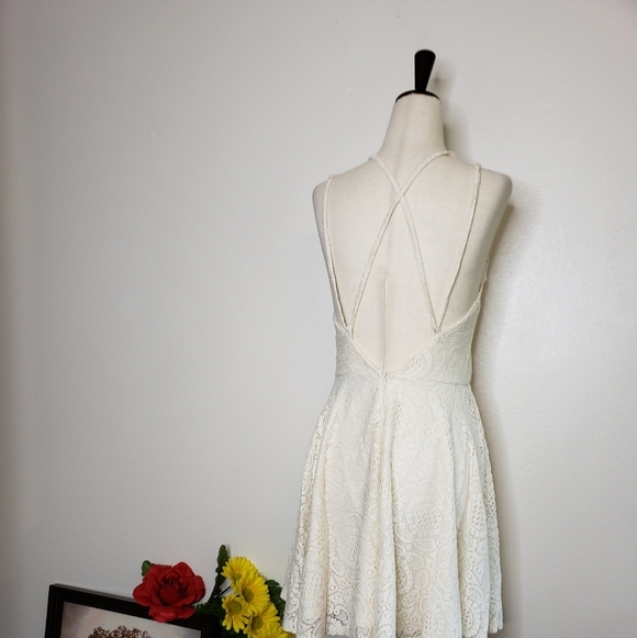 Romeo & Juliet Cream of the Crop Lace Skater Dress Y2K Summer Bohemian - Picture 7 of 15